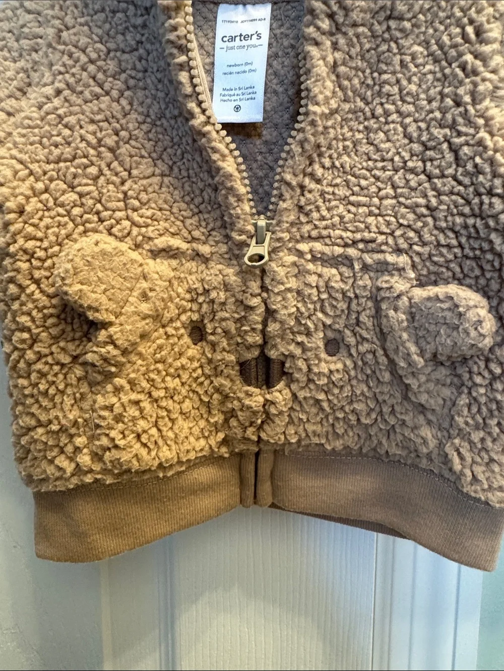 Carter's Brown Bear Newborn Sherpa Hoodie